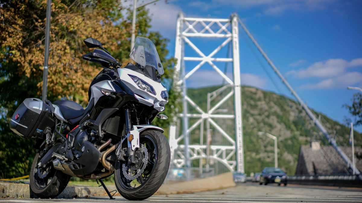 Kawasaki Versys 650 Bear Mountain Bridge Hudson Valley NY